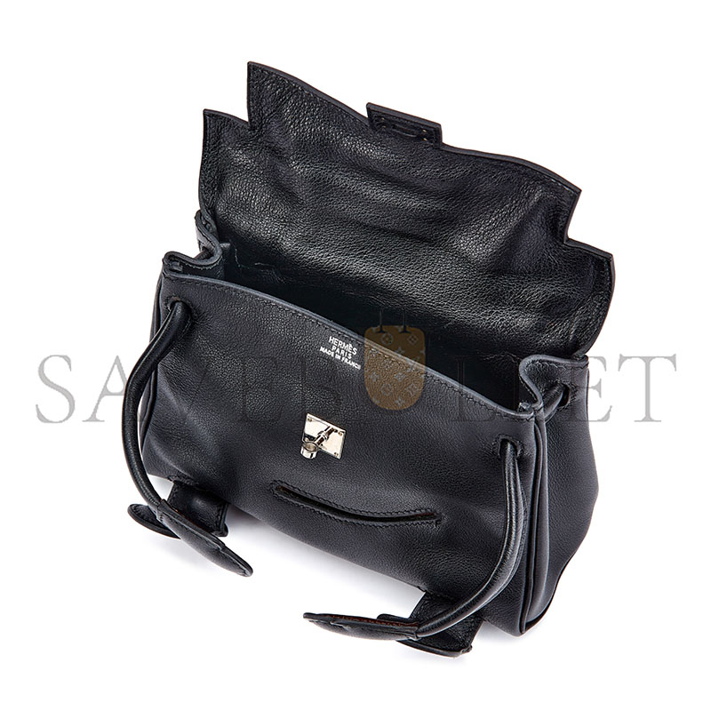 HERMÈS MASTER LIMITED EDITION BLACK AND CHOCOLAT GULLIVER QUELLE IDOLE KELLY DOLL PALLADIUM HARDWARE 2000 (16*12*7cm) 